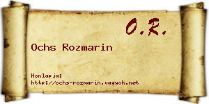 Ochs Rozmarin névjegykártya